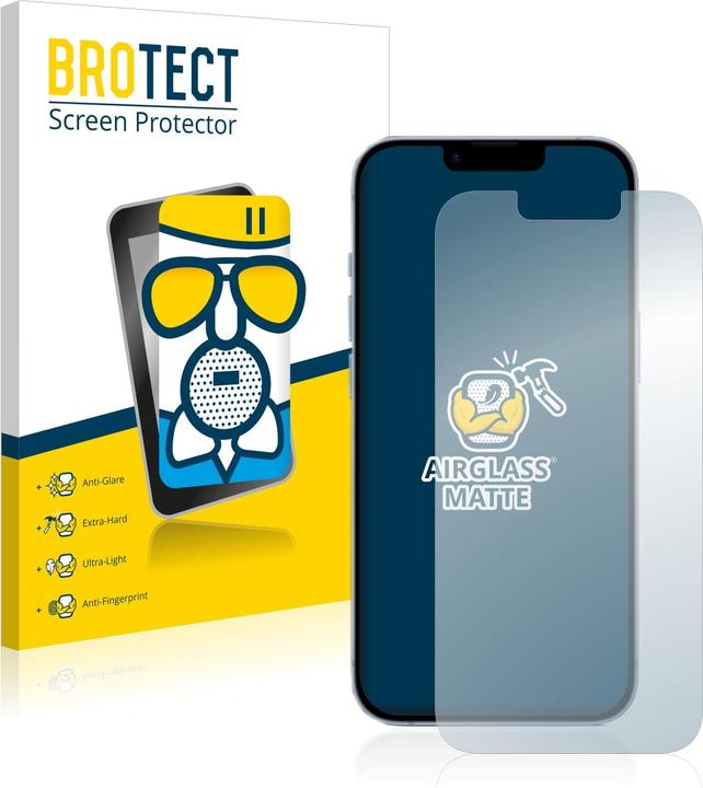 Produktbild BROTECT AirGlass Panzerglasfolie Matt (1 Stk., Apple iPhone 14)