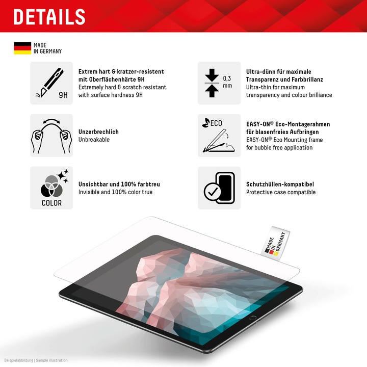 Productafbeelding Displex Tablet Glass, Tablet Schutzglas (1 Stuk, iPad Pro 11 2024 (5e gen))