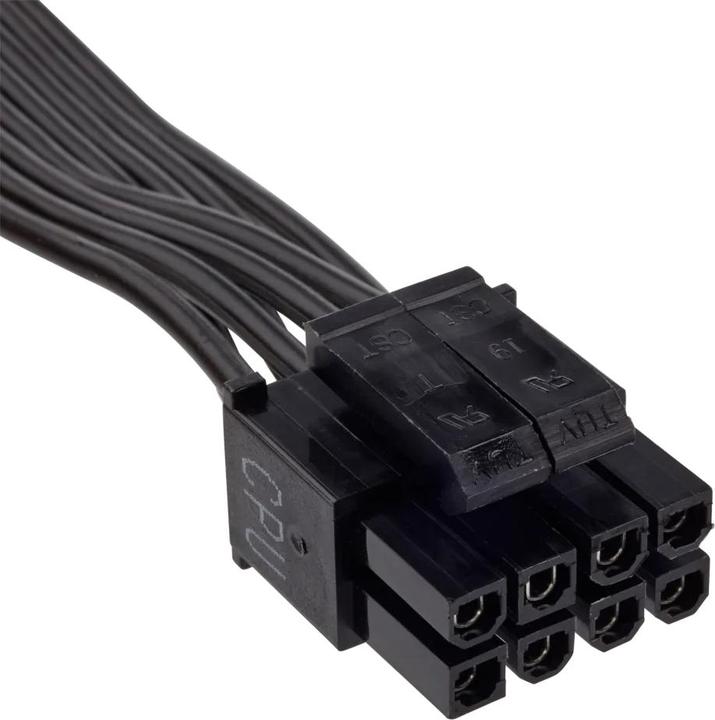 Actual product image Corsair Type 3 Flat Black Ribbon Cable EPS12v/ATX12v 4+4 pin, Compatible with all type 3 pin out PSU
