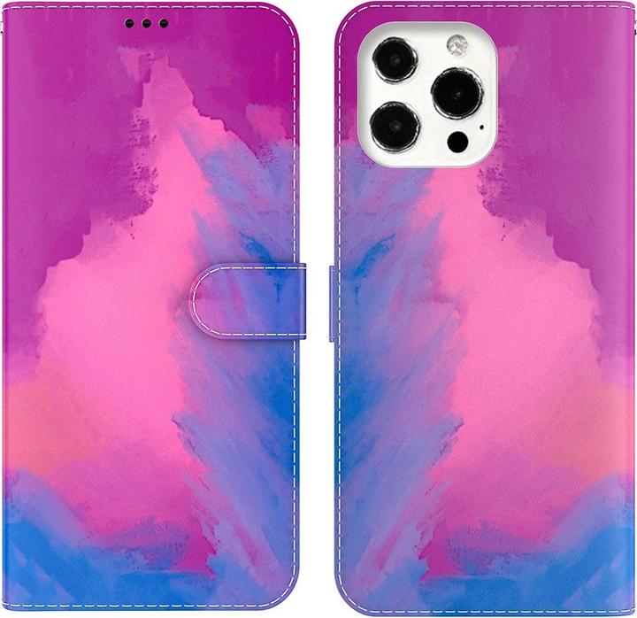 Actual product image Art iPhone 13 Pro book case Case with card slot Pink Purple (Apple iPhone 13 Pro)