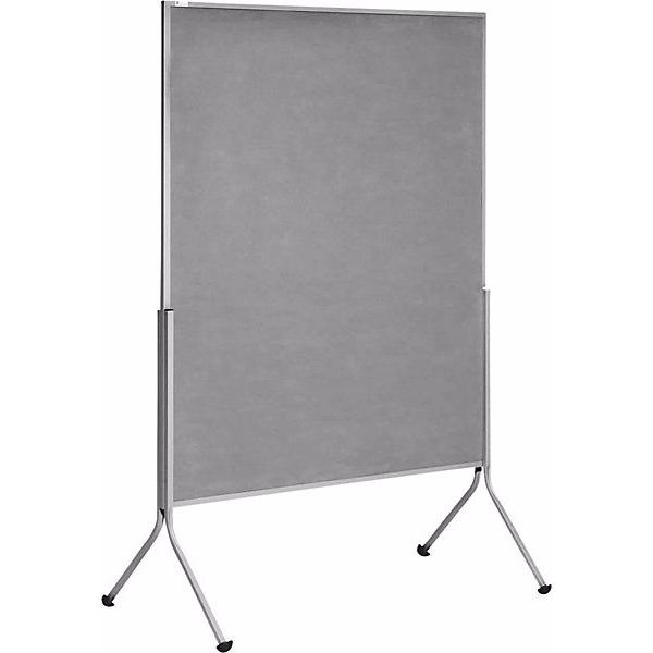 Rocada, Präsentationstafel, Moderationswand, mobil, HxBxT 1950x1200x680 mm, Textilbezug grau