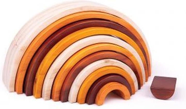 Bigjigs Grosser Holzstapel Rainbow Natural