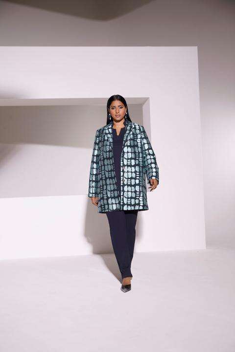 Actual product image Ulla Popken Textured Abstract Print Blazer (50, 52)