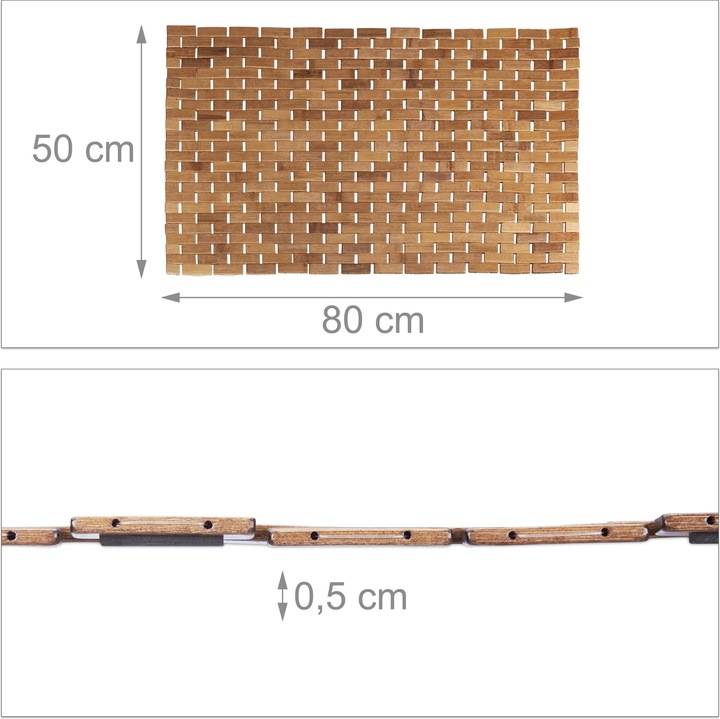 Actual product image Relaxdays Bath Mat 50 x 80 cm (80 x 50 x 0.5 cm)