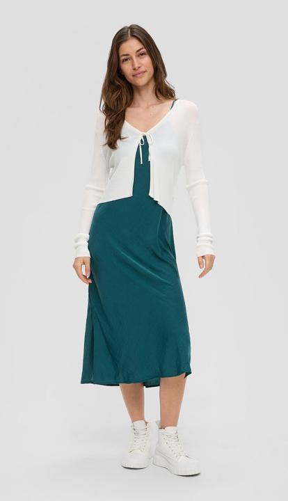 Image du produit s.Oliver Kleid Fliessendes Satinkleid mit Spaghetti-Trägern (40)