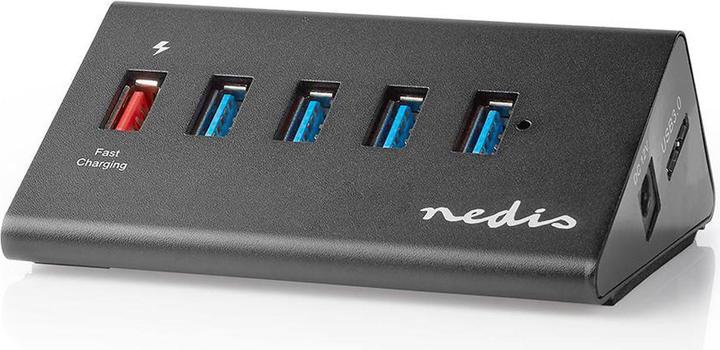 Produktbild Nedis UHUBUP3510BK. Hostschnittstelle: USB 3.2 Gen 1 (3.1 Gen 1) Micro-B, Hub-Schnittstellen: USB 3.2 Gen (USB-C, 5 Ports)