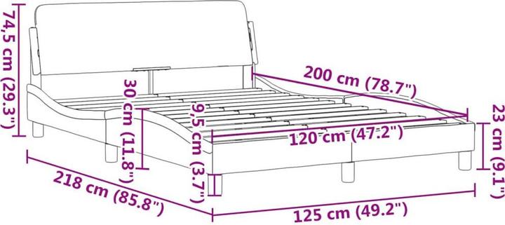 Produktbild vidaXL Bettgestell (120 x 200 cm)