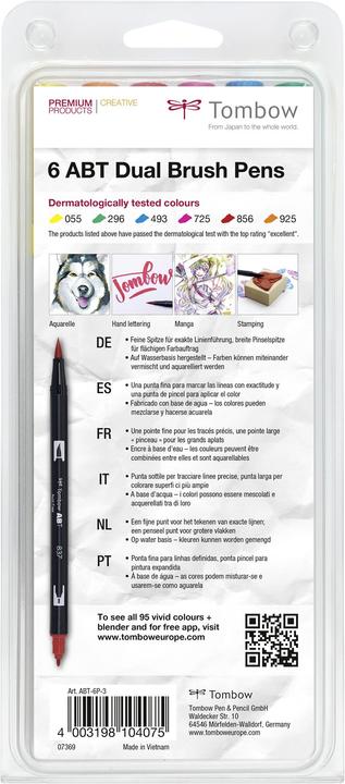 Actual product image Tombow ABT Dual Brush Pen (buntkombi, 6 x)