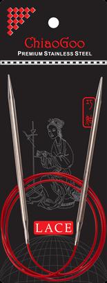 Actual product image ChiaoGoo Circulars RED LACE stainless steel