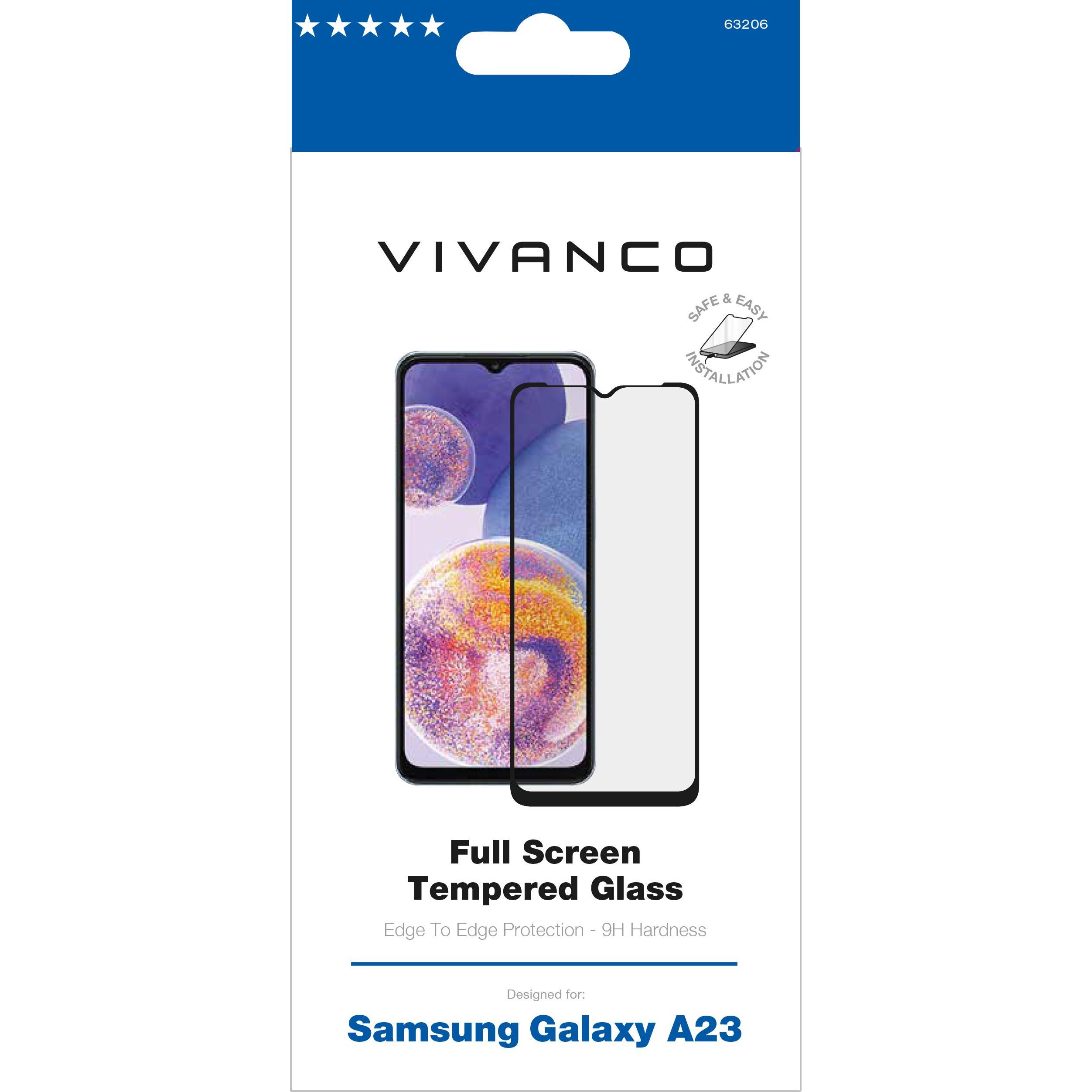 Thumbnail - Vivanco 2.5D FullScreen Displayschutzglas fuer Samsung Galaxy A23 (1 Stück, Samsung Galaxy A23), Smartphone Schutzfolie,...