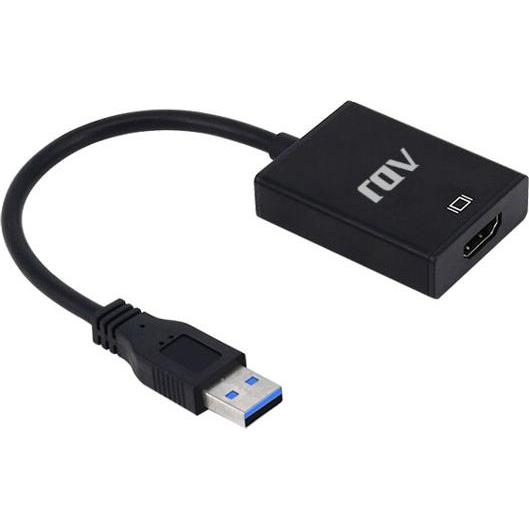 ADJ Adattatore USB 3.0-Hdmi M/F Bk Con Cavo (USB 3.0), Adattatore dati + video