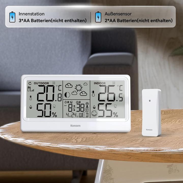 Produktbild Baldr Funk-Wetterstation mit Aussensensor und DCF Uhr