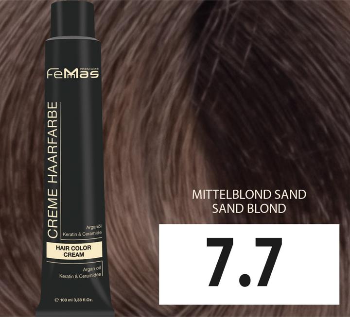 Image du produit FemMas 7.7) Coloration Blond Moyen Sable 100ml (Blond moyen sable)