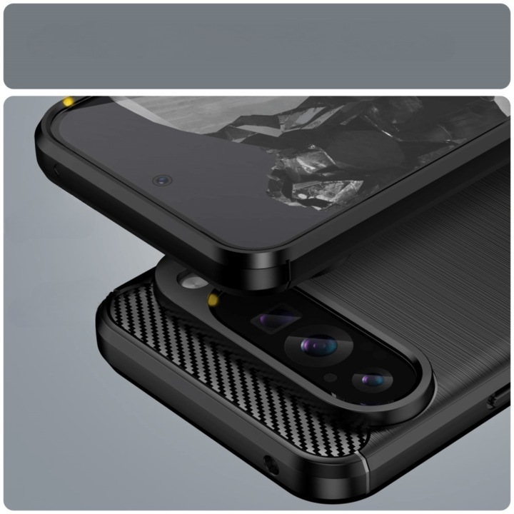 Produktbild Cover-Discount Google Pixel 9 Pro XL - Metall Carbon Look Hülle (Google Pixel 9 Pro XL)