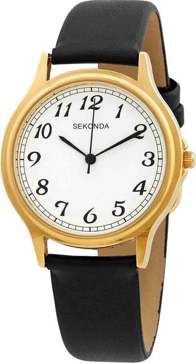 Sekonda Orologio Uomo 1939 – Quadrante Bianco, Cinturino In Pelle Nero, Cassa 42mm, Impermeabile 50m