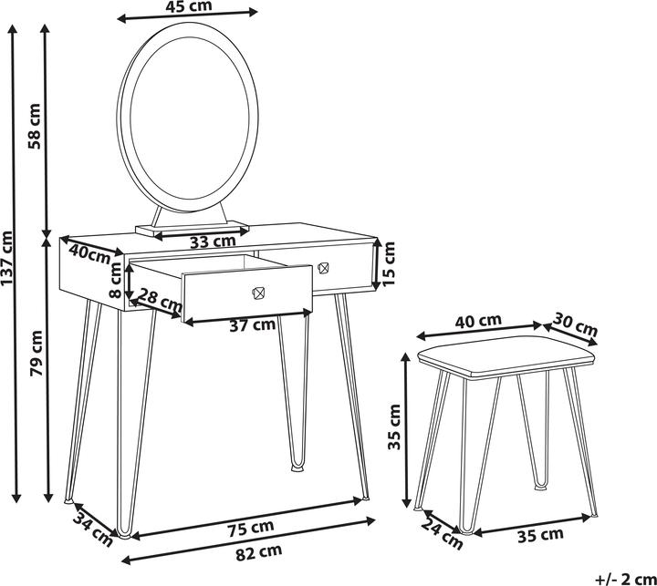 Produktbild Beliani Caen (82 x 40 x 137 cm)