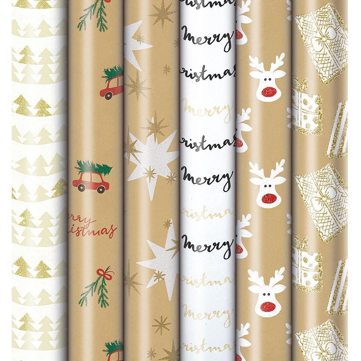 Zoewie, Geschenkverpackung, Weihnachts-Geschenkpapier-Röllchen 'Simply the Best' (Geschenkpapier, 25 x)