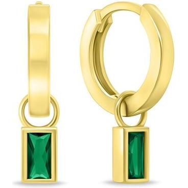 Brilio, Ohrringe, Silver - Minimalist 2in1 round earrings with zircons EA840YG