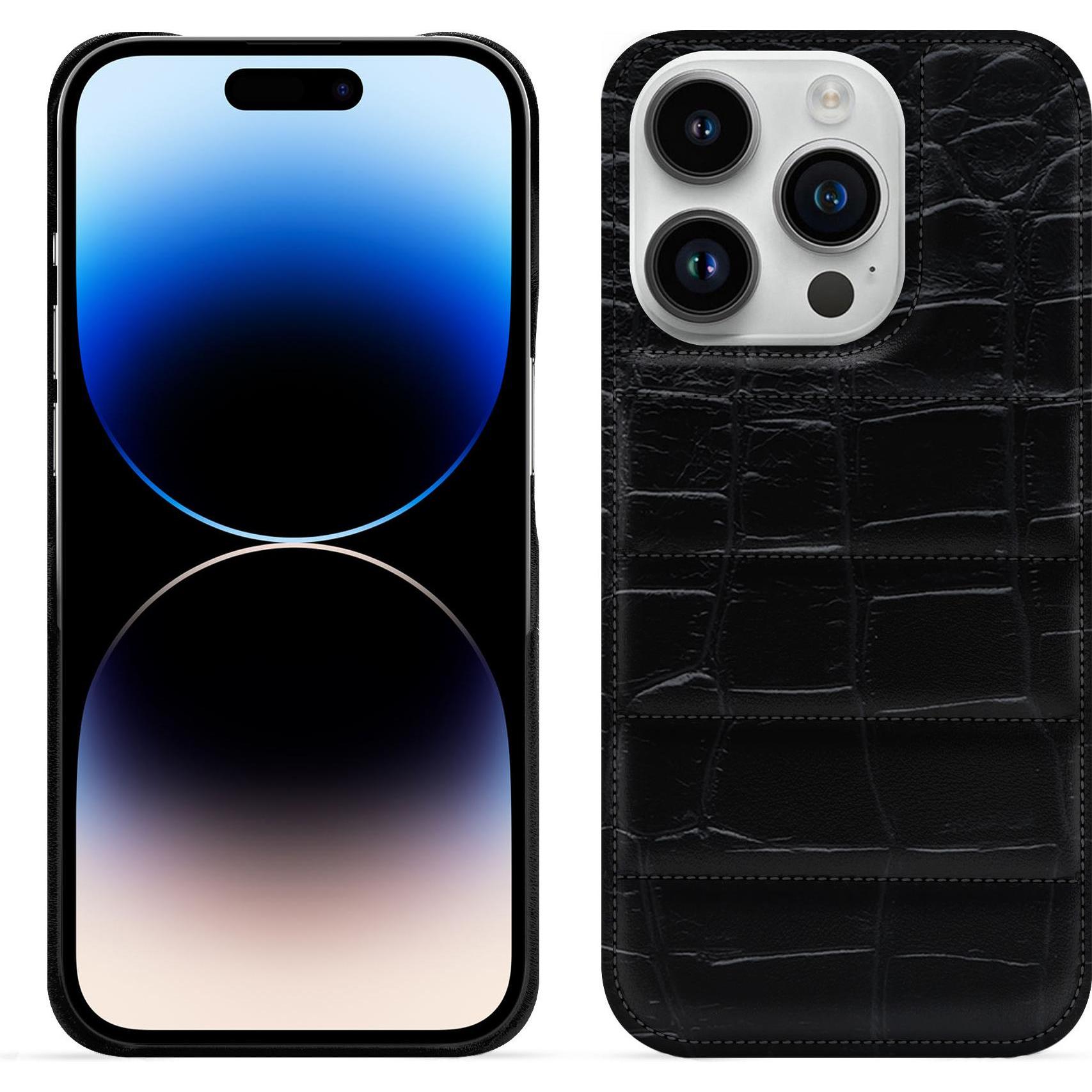 Noreve Lederschutzhülle (Apple iPhone 15 Pro), Smartphone Hülle, Schwarz