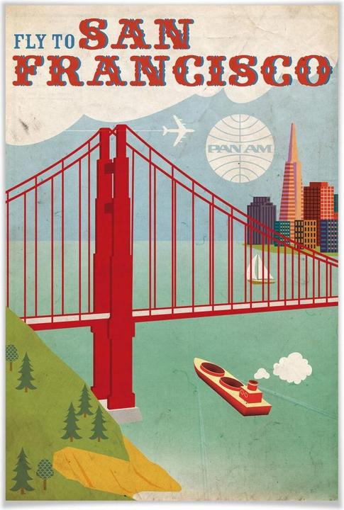 Actual product image Fly to San Francisco (40 x 60 cm)