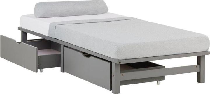 Actual product image Homestyle4u Palettenbett mit Bettkästen & Matratze (90 x 200 cm)