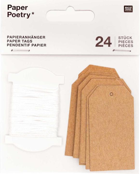 Rico Anhänger Kraftpapier M 24 Stk., FSC MIX (Geschenkband, 24 x)
