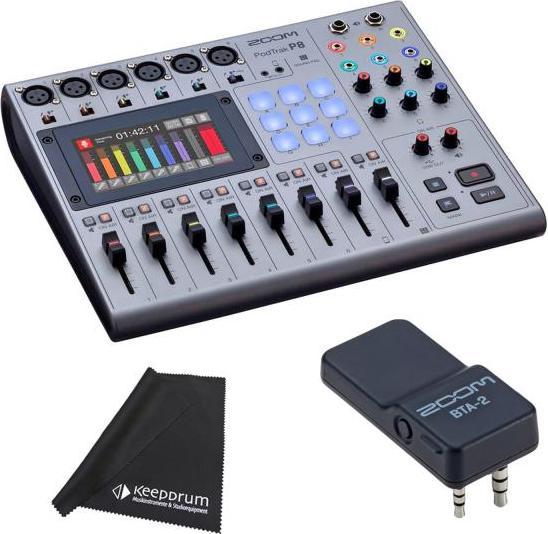 Zoom P8 Podtrak with BTA-2 Bluetooth adapter with cloth (Multitrack recorder)