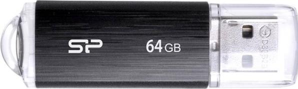 Actual product image Silicon Power USB flash drive 64GB USB2.0 U02 Plastic Black (64 GB, USB-A)