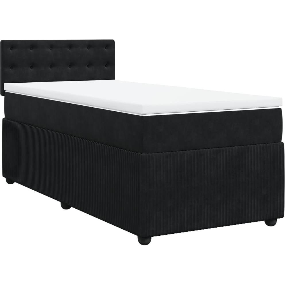 Thumbnail - VidaXL, Bett, Bo x springbett mit Matratze 90 x 190 cm Samt (90 x 190 cm)
