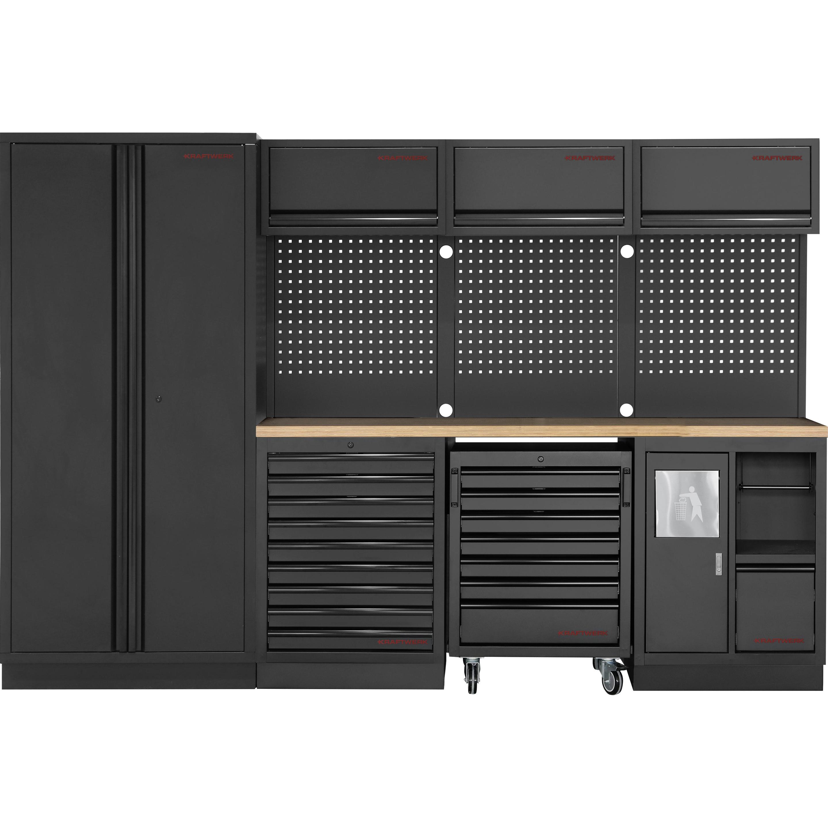 Kraftwerk, Werkstattschrank, MOBILIO-EX BLK Kombi Lochwand Buche (295.50 cm, 200 cm)