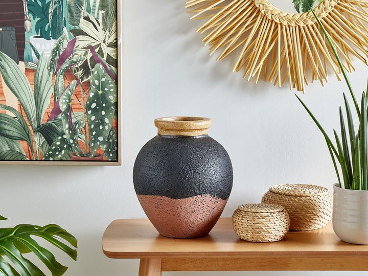 Produktbild Beliani Dekovase Terrakotta schwarz / rosa 31 cm DAULIS (1x)