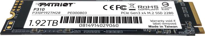 Produktbild Patriot P310 M.2 PCI Express 3.0 NVMe (1920 GB, M.2 2280)
