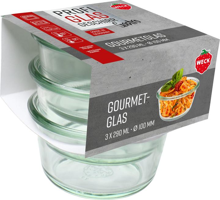Weck Gourmet Glasses Gastropack without Lid 3x290ml ø 10 cm (3 pcs., 0.29 l)