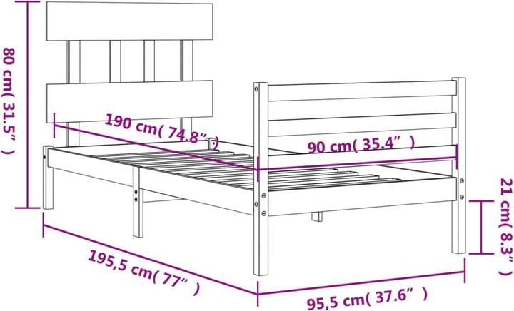 Image du produit vidaXL Bettrahmen (120 x 200 cm)