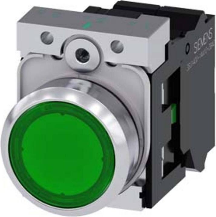 Produktbild Siemens Drucktaster 1f gn rnd Ř22mm 1S 3SU1152-0AB40-3BA0