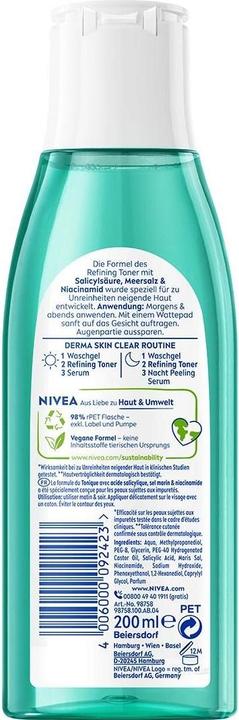 Immagine prodotto NIVEA Derma Skin Clear (Tonico per il viso, 200 ml)