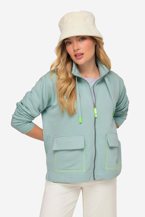 Image du produit Laurasøn Sweatjacke, Stehkragen, Rücken-Print, Zipper, OEKO-TEX (L)