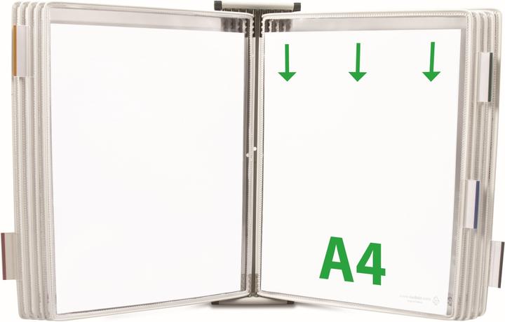 Produktbild Tarifold Wand-Sichttafelsystem 414102 DIN A4 weiss mit 10 St. Sichttafeln