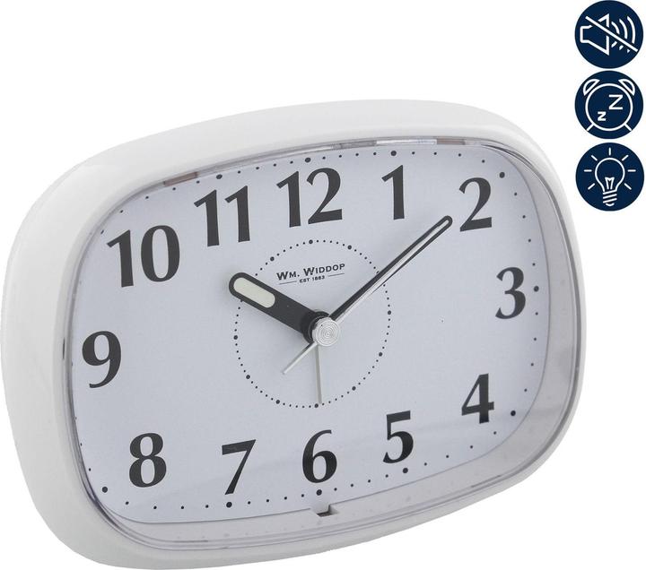 Produktbild Hometime Wecker Oval mit Licht & Snooze Weiss *(60100)*