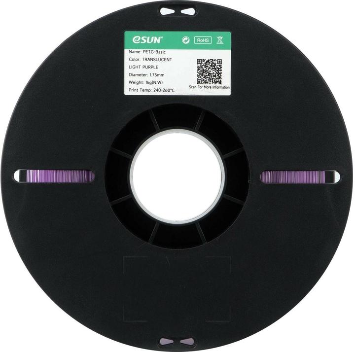 Actual product image eSUN Filament PETG-Basic, Transluzent 1.75 mm 1 kg, Material (PETG, 1.75 mm, 1370 g)