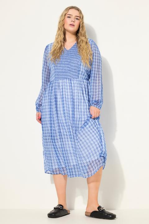 Produktbild Studio Untold Midikleid, A-Line, Minimal-Print, V-Ausschnitt, Langarm (50, 52)