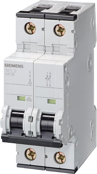 Actual product image Siemens SIEM 5SY6206-7 Miniature circuit breaker C6A 6kA 2p 70mm