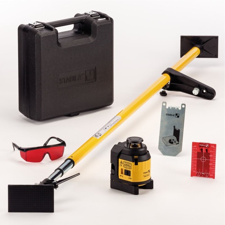 Stand LT30, 4xAA 1.5V Batterien, Metall-Montageplatte, Koffer, Laser-Sichtgerät, Laser-Schelen