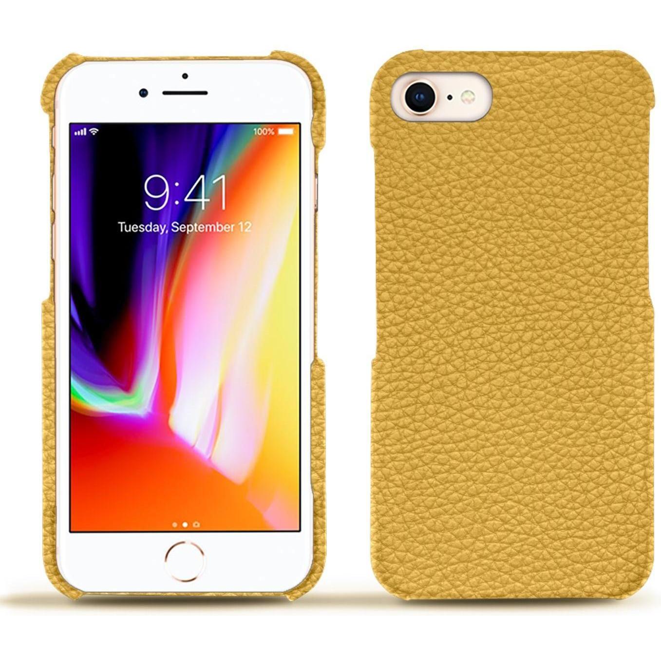 Noreve Lederschutzhülle (Apple iPhone 8), Smartphone Hülle, Orange