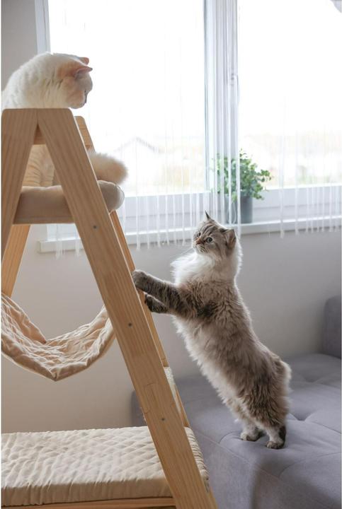 Produktbild Kerbl Kratzbaum Ladder für Katzen (134 cm, Beige, Braun, Wood colour)