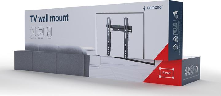 Produktbild Gembird WM-42F-02 TV-Wandhalterung (fest) 23–42 Zoll bis zu 40 kg (Wand, 40 kg, 23" - 42")