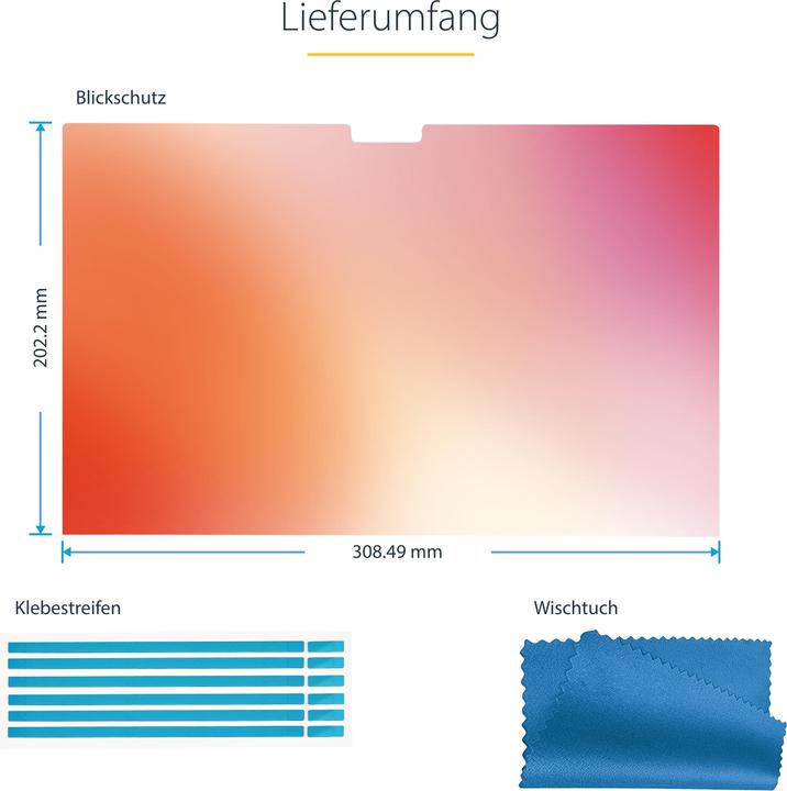 Produktbild StarTech COM 35,56cm 14Zoll MacBook Pro 21/23 Blickschutz Doppelseitiger Laptop Goldfilter mit Erhöh (14", 16:9)