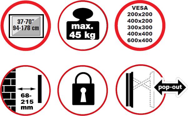 Produktbild Reflecta PLANO Video Wall 60-6040 (Wand, 45 kg, 37" - 70")