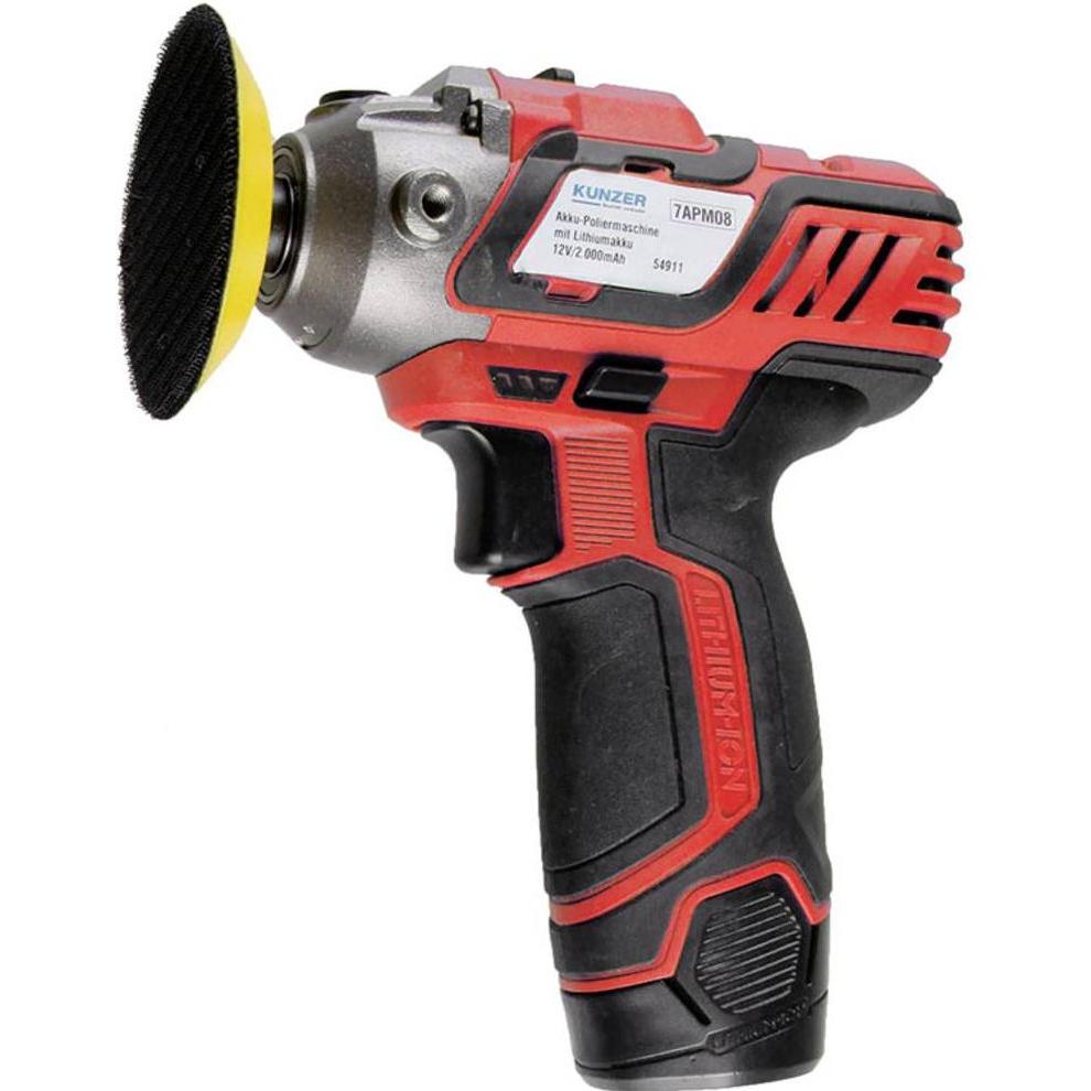 Kunzer, Schleifmaschine + Poliermaschine, 7APM08 Akku Poliermaschine 12V 2800 - 8000 U/min 75mm