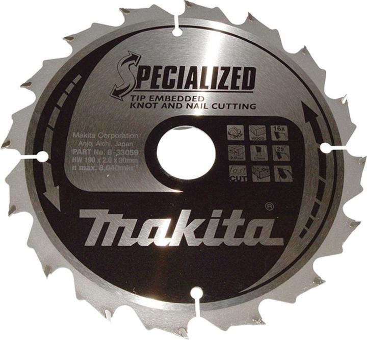 Productafbeelding Makita SPECIALIZED Zaagblad 190x30x16Z
